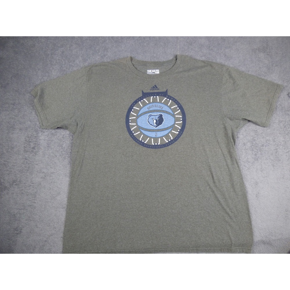 Adidas Memphis Grizzlies NBA‎ Mens 2X T-Shirt Olive Green Go-To Tee Basketball